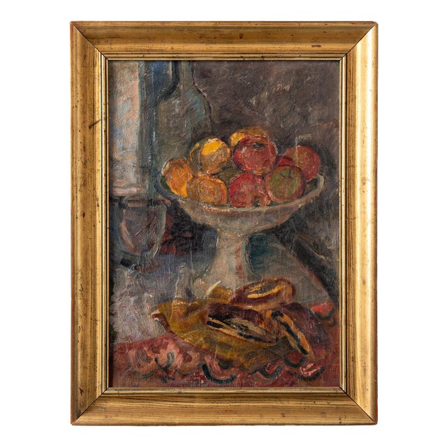 French School, Still Life with Compotier, 20th Century, Oil Painting on Canvas For Sale