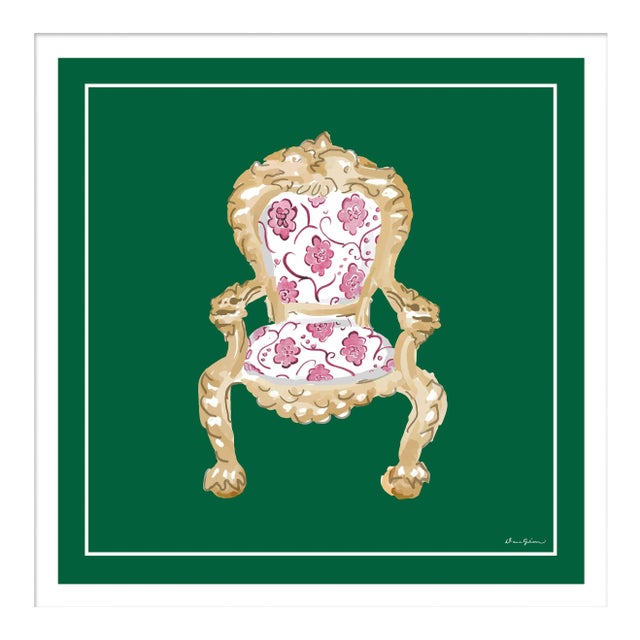 Palace Chair in Jade By Dana Gibson, Framed Art Print For Sale