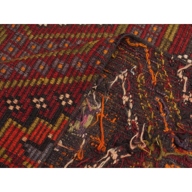 1970s Vintage Handmade Wool Cotton Red Cicim Kilim Runner Rug For Sale - Image 11 of 11