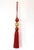French Provincial Satin Beaded Key Tassel in Red & Gold For Sale - Image 3 of 15