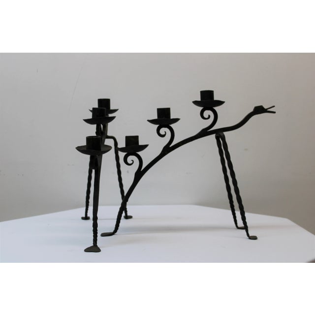 Pair of Iron Animal Figure Candle Holders For Sale In San Francisco - Image 6 of 6