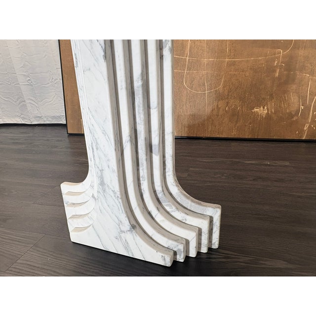 Rh Restoration Hardware Strada Bistro & Entry Table | Italian Arabescato Marble For Sale - Image 16 of 18