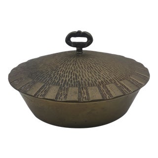 Vintage Brass Covered Dish For Sale