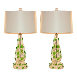 Green Prunts on Vintage Murano Lamps For Sale