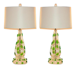 Green Prunts on Vintage Murano Lamps