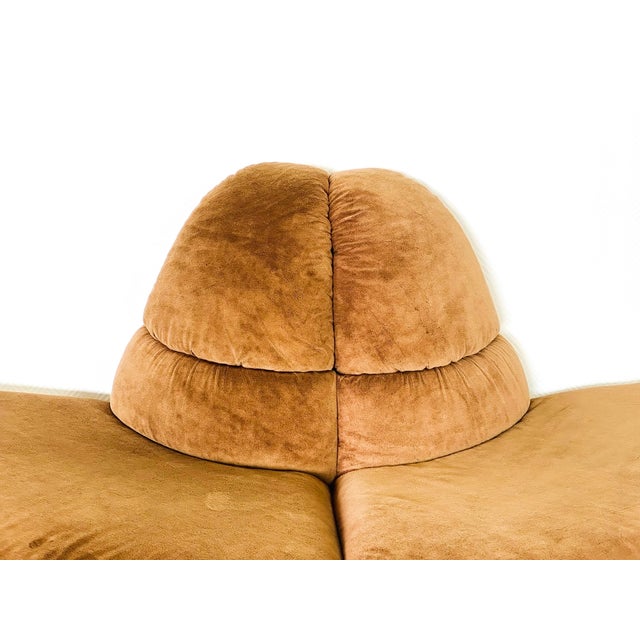 Vintage Velvet Modular Sofa and Armchair Set, 1970s, Set of 5 For Sale - Image 17 of 18