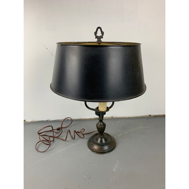 Vintage 3 Candle French Empire-Style Brass Bouillotte Desk Lamp For Sale In Los Angeles - Image 6 of 11