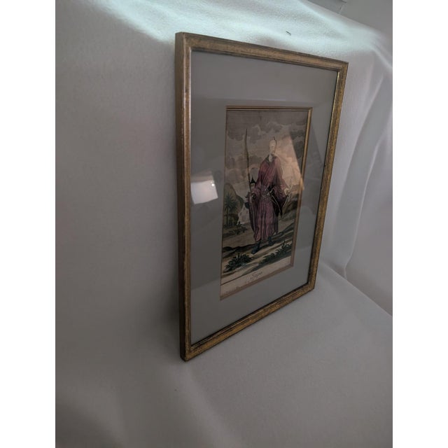 Baroque Antique 18thC Jeremias Wolff Hand-Colored Etching Japo For Sale - Image 3 of 4
