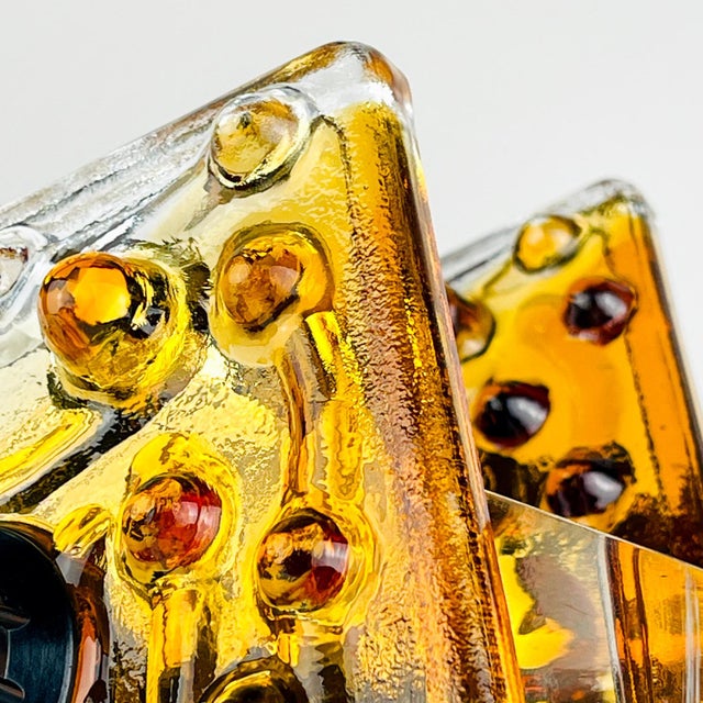 1970s Mid-Century Murano Wall Lamps from Mazzega, Italy 1970, Set of 2 For Sale - Image 5 of 15