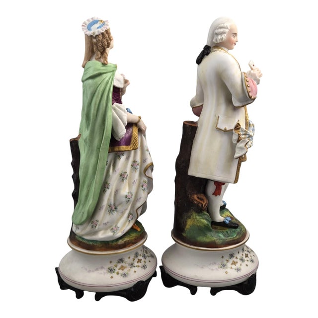 Letu and Mauger, Biscuit Porcelain Figures, 1860s, Ceramic, Set of 2 For Sale - Image 4 of 17
