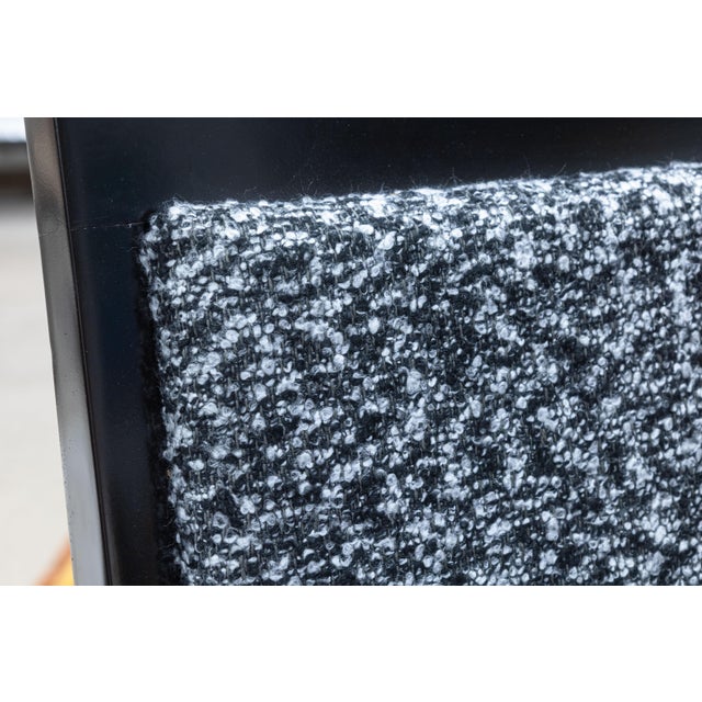 Barbara Barry for Baker Set of 10 Lacquered Black & White Fabric Dining Chairs For Sale - Image 10 of 11