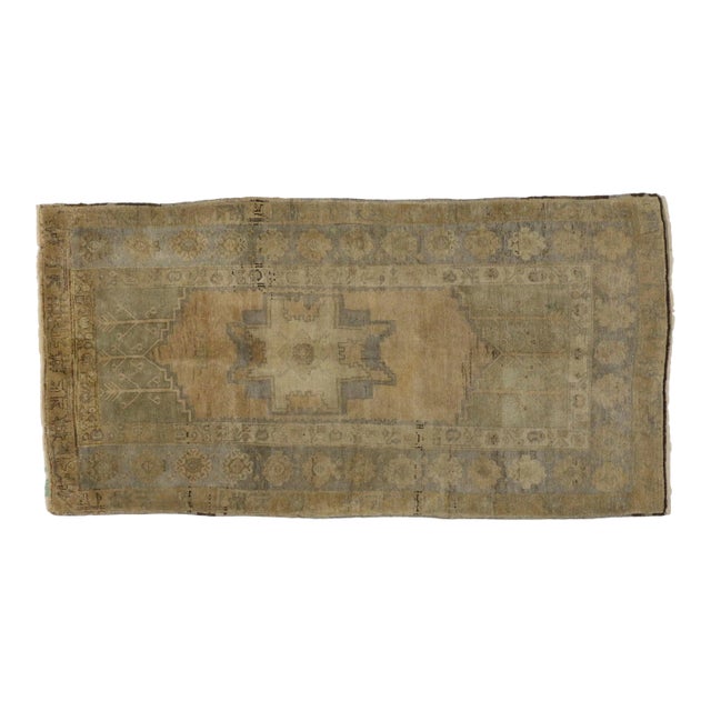 Vintage Turkish Oushak Rug - 03'08 X 07'00 For Sale