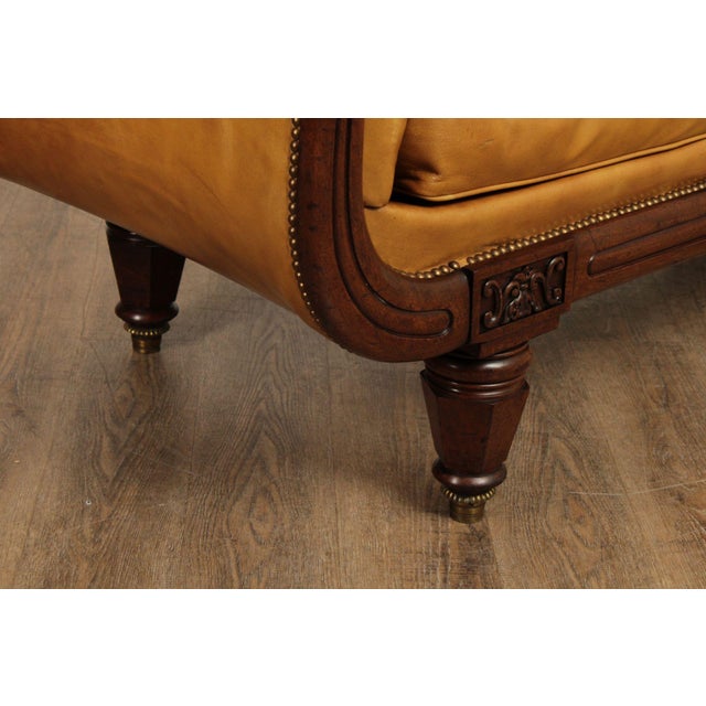 Antique English Regency Mahogany and Tufted Leather Sofa For Sale - Image 11 of 12