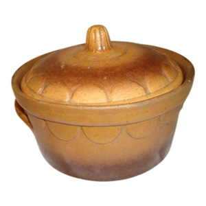 Circa 1900 Authentic French Brown Clay Alsatian Tureen With Lid
