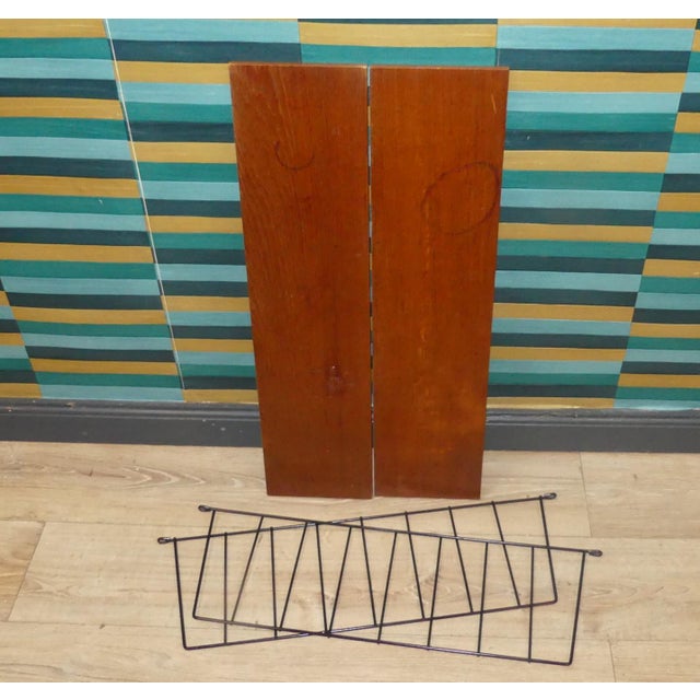 Vintage String Shelf in Walnut, 1960s For Sale - Image 11 of 13