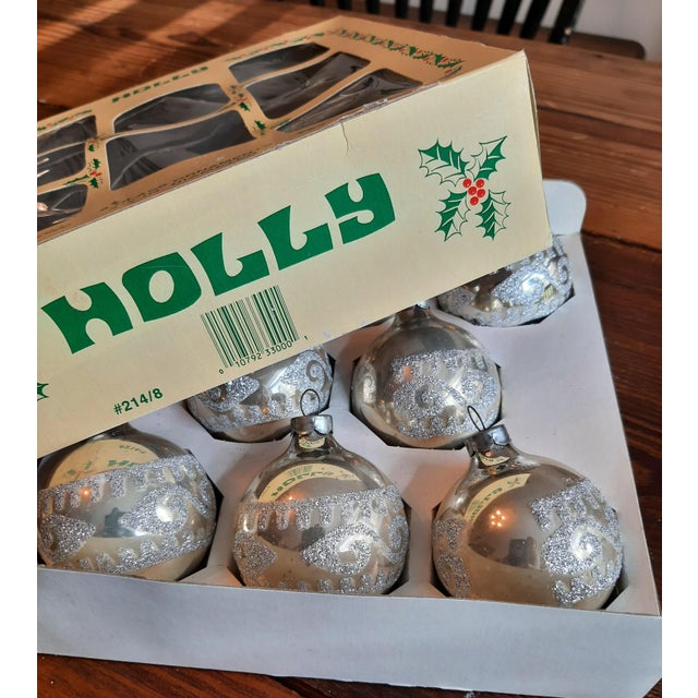 Glass Vintage Christmas Glass Ornaments Two Boxes For Sale - Image 7 of 11