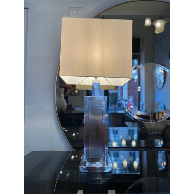 Steel and Brass Table Lamp, 1970s For Sale - Image 3 of 16