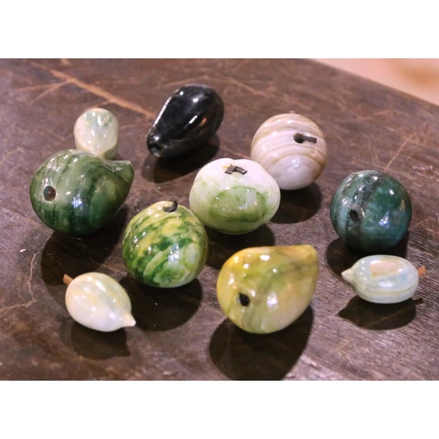 Mid 20th Century Mid-Century Italian Hand-Carved Stone Fruit Sculptures, Set of Ten For Sale - Image 5 of 6