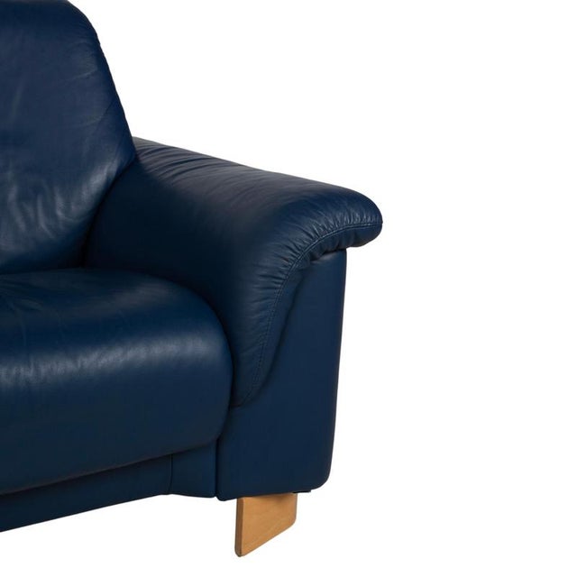 Animal Skin Paradise 3-Seater Sofa in Blue Leather from Stressless For Sale - Image 7 of 15