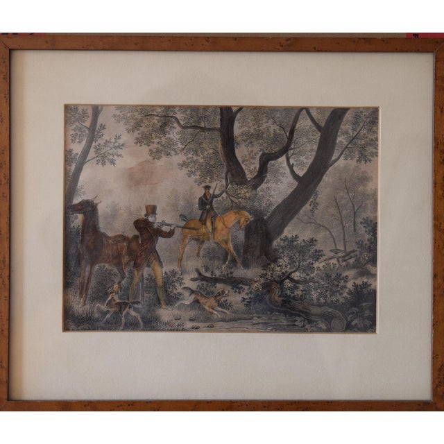 Jazet After Carle Vernet, Hunter at the Range, Hand-Colored Engraving, 1830, Framed For Sale - Image 3 of 8