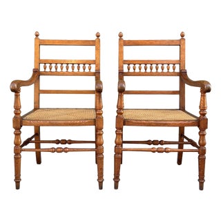 Farmhouse Pitch Pine Armchairs, 1860s, Set of 2 For Sale