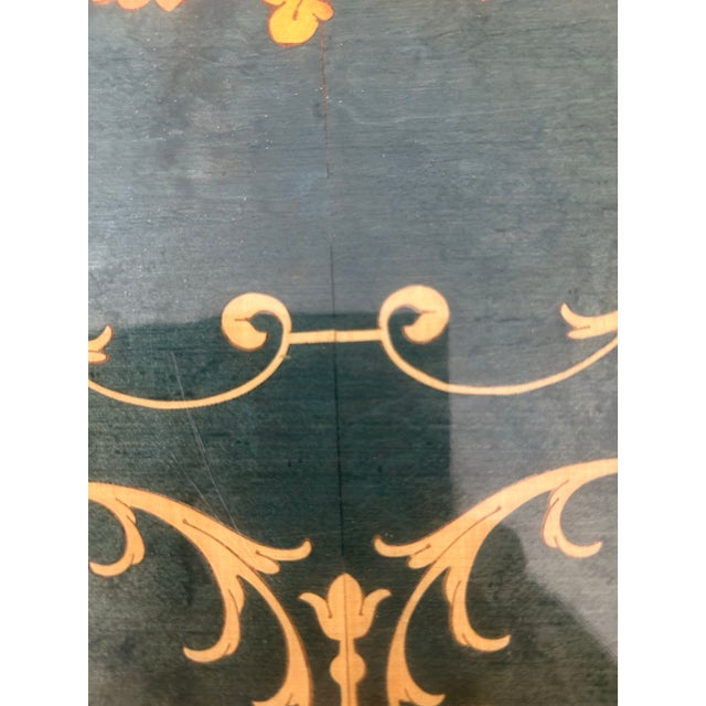 Jade Italian Sorrento Wood Inlay (Marquetry) Tiered Side MCM Table in Mahogany For Sale - Image 8 of 11