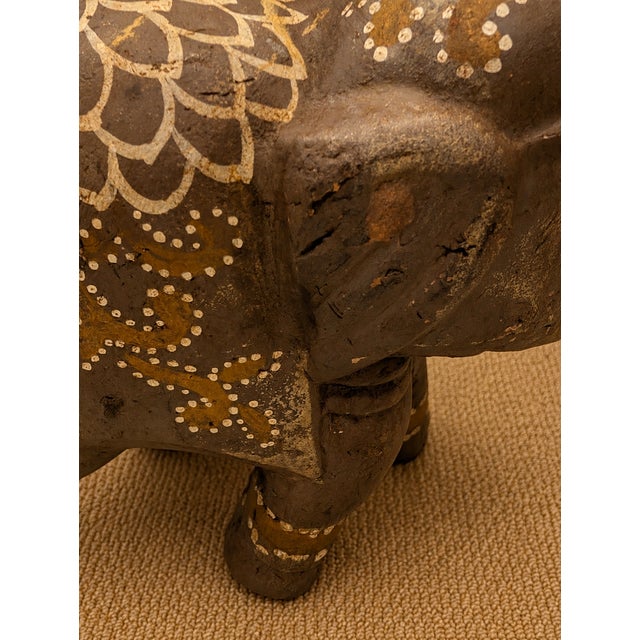 Vintage Apropos Home Collection Hand-Painted Ceramic Elephant Figurine, Made in India For Sale - Image 9 of 11
