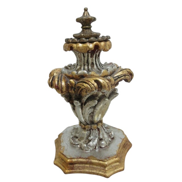 1990s Italian Gold Silver Gilt Regency Plum Finial Sculpture For Sale In Philadelphia - Image 6 of 9