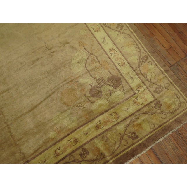 Pale Antique Chinese Rug, 8'9'' X 11'5'' For Sale In New York - Image 6 of 11