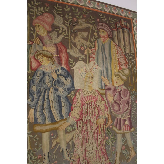 1920s Palatial Size Hand Done Needlepoint Wall Art For Sale - Image 5 of 11