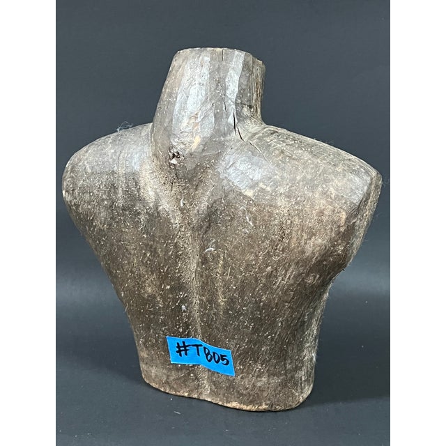 Carved Solid Wood Female Torso Sculpture Late 20th Century For Sale - Image 9 of 10