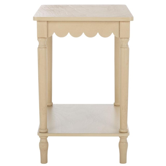 Wood Heaven Scalloped Accent Table in Natural For Sale - Image 7 of 8