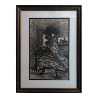 Late 20th Century "Woman in Brown" S/N Lithograph by Barbara A. Wood For Sale