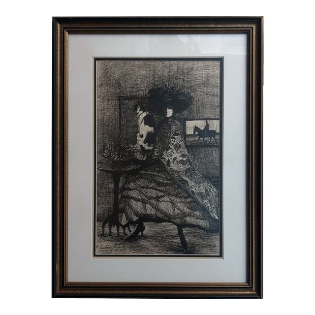 Late 20th Century "Woman in Brown" S/N Lithograph by Barbara A. Wood For Sale
