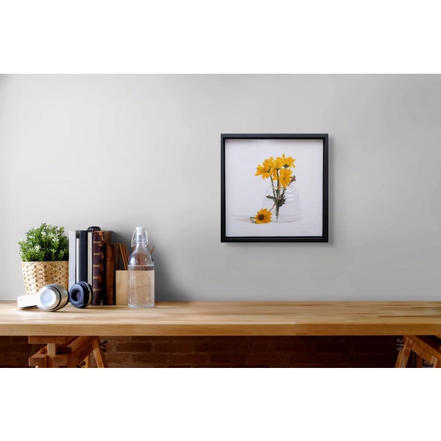 Early 21st Century Blooming Days II by Karina Rodríguez | Oil on panel Still life of yellow flowers in a glass vase For Sale - Image 5 of 5