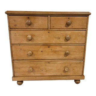 19th Century English Pine Chest of Drawers For Sale