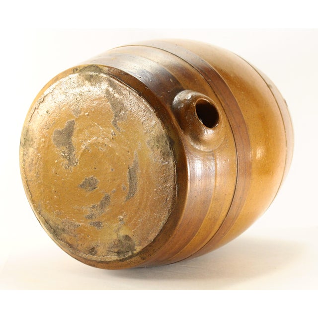 19th Century Brown Glazed Stoneware Cooler Dispenser, Barrel Shape, England For Sale - Image 12 of 12