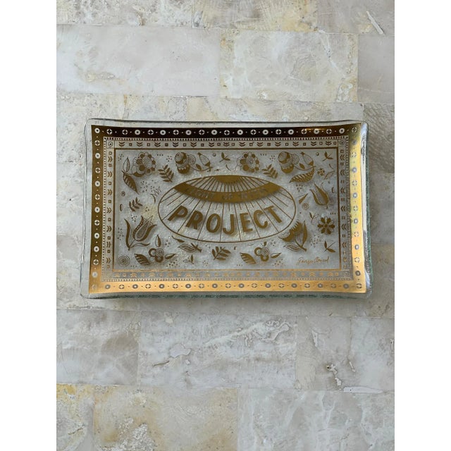 Vintage 1960s George Briard Tobacco Brand Glass Promotional Tray For Sale - Image 9 of 9