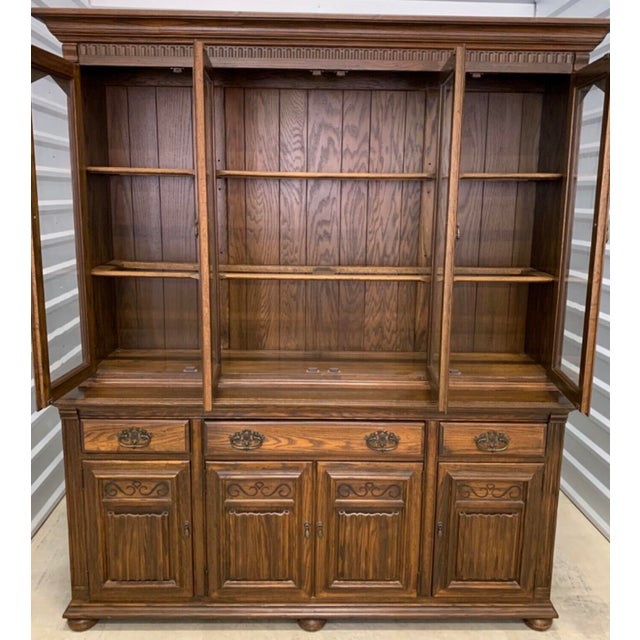 Ethan Allen Royal Charter Oak Buffet With Hutch China Chairish