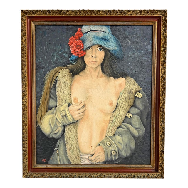 D. 1974 Playboy Illustration Oil "Wednesday's Child" by Ed Redondo For Sale