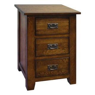 Mission Quarter Sawn Oak 3-Drawer Nightstand | Walnut For Sale