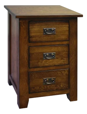 Mission Quarter Sawn Oak 3-Drawer Nightstand | Walnut
