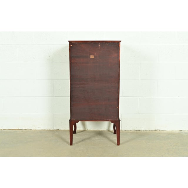 Antique Victorian Carved Inlaid Mahogany Music Cabinet, Circa 1900 For Sale - Image 14 of 15