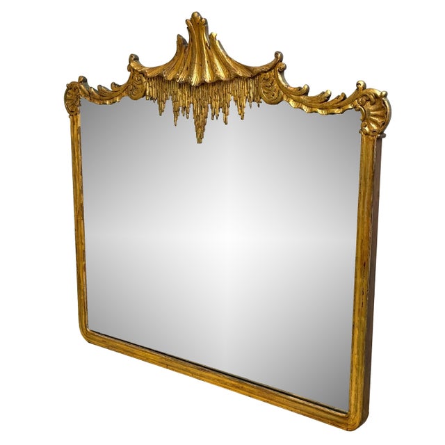 Carved Giltwood and Gesso Wall Mirror, 1880s For Sale - Image 10 of 10