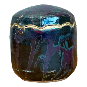 Vintage Glazed Ceramic Lidded Jar
