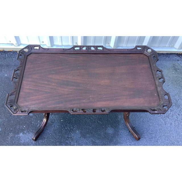 Wood 1940s Vintage Side Table or Serving Tray For Sale - Image 7 of 9