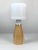 Wood Scandinavian Space Age Teak and Opaline Table Lamp For Sale - Image 7 of 12