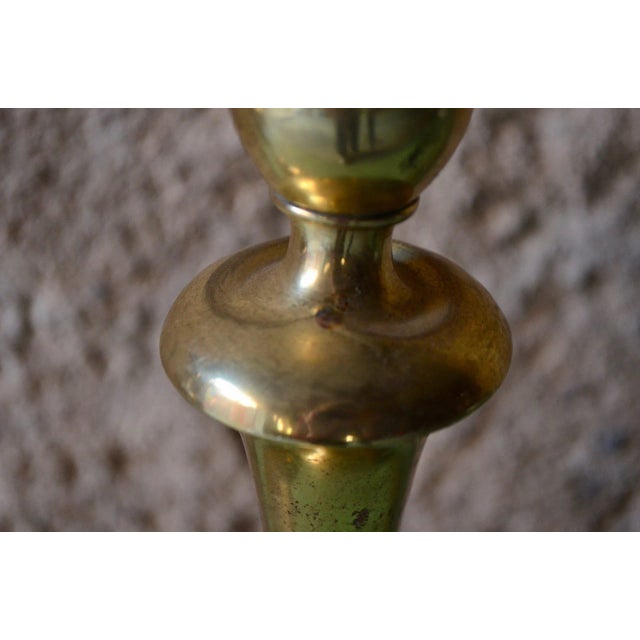 Metal Golden Metal Candleholders, 1940s, Set of 2 For Sale - Image 7 of 8