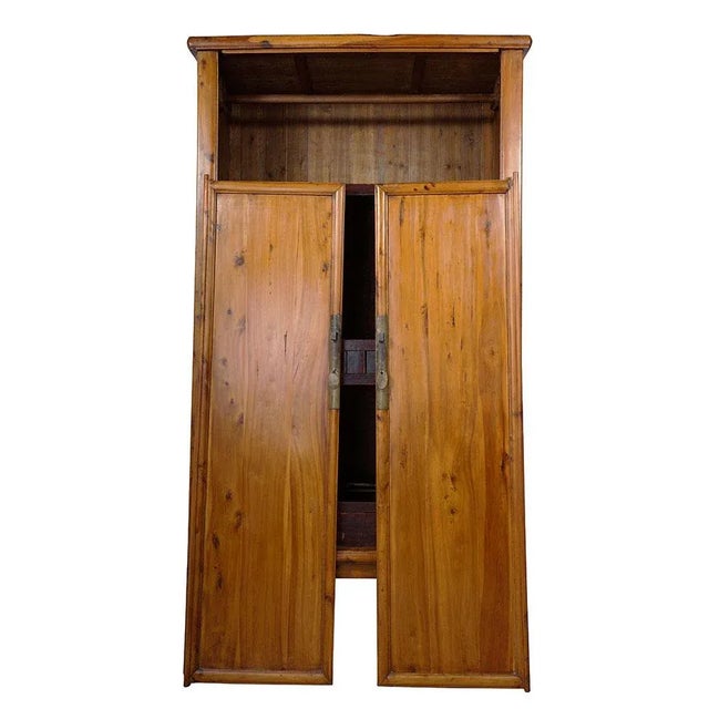 Brown Late 19th Century Antique Chinese Cypress Wood Armoire, Wardrobe For Sale - Image 8 of 13