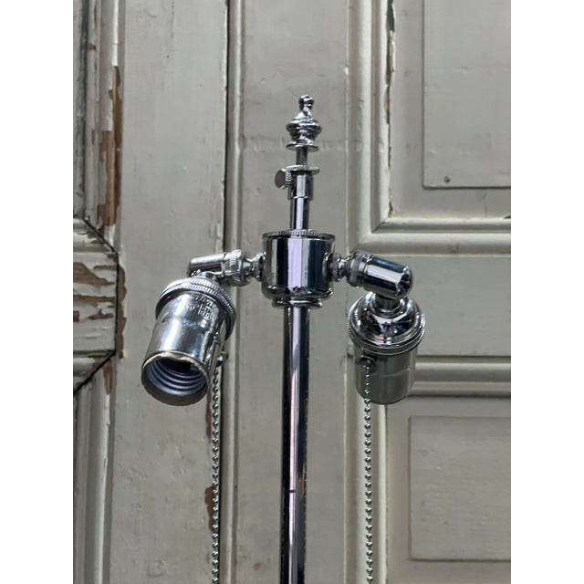 French 1940’s Silver Plated Floor Lamp For Sale - Image 11 of 13